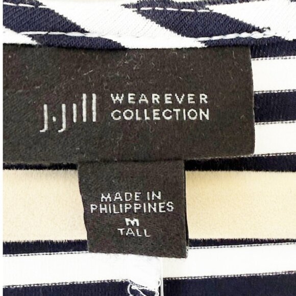 J. Jill Navy and White Striped Wearever Maxi Dress, NWT, Size Med Tall - Picture 3 of 6